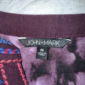 John Mark Plum and Black Patterned Top